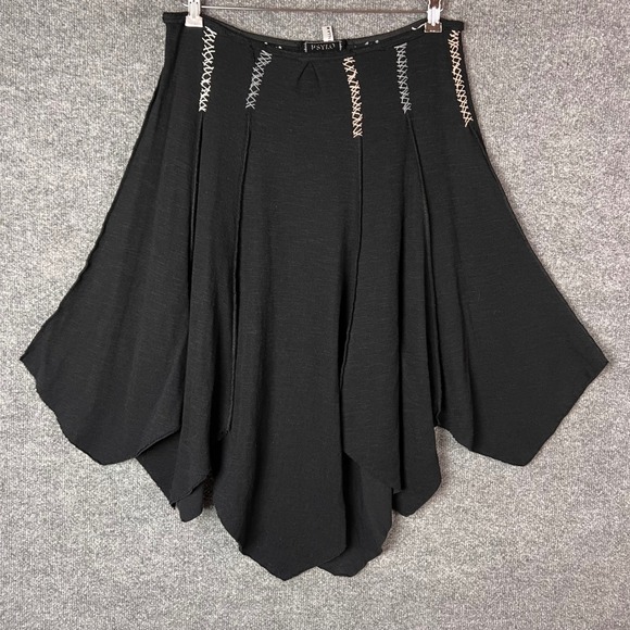 Psylo Dresses & Skirts - Psylo Skirt Womens M-L Black Handcrafted Goth Punk Pixie Hem Stitching